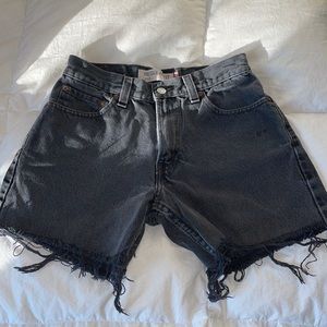 Levi’s 505 Black Distressed Shorts